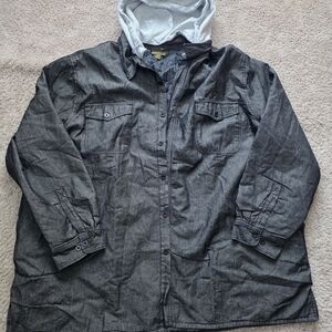 Men's Gray Hooded Jacket